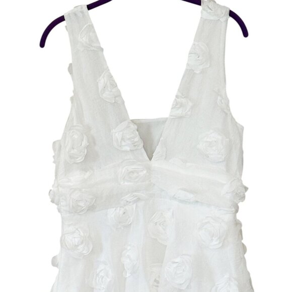 Lulu's Women's Exceptional Entrance Tiered Rosette Dress White Size M NWT - Picture 11 of 14